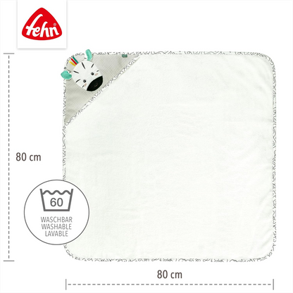 FEHN toalla con capucha cebra 80x80 cm para bebés