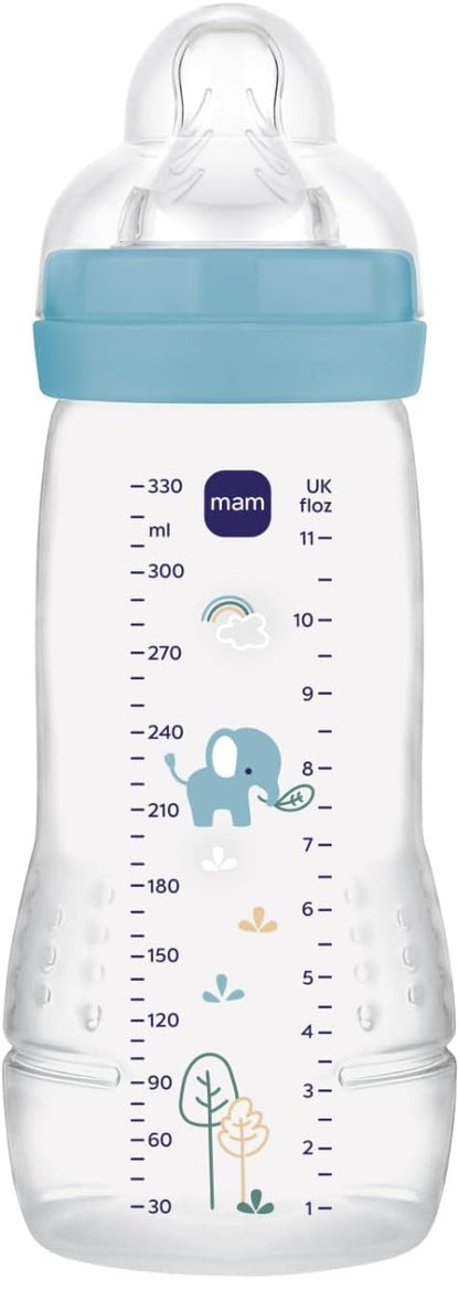 MAM Easy Active steklenička 330 ml, 6 m+, cuclj 4, zelo hiter pretok, SLON
