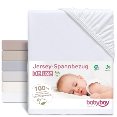 Babybay Deluxe Organic – białe prześcieradło w opakowaniu