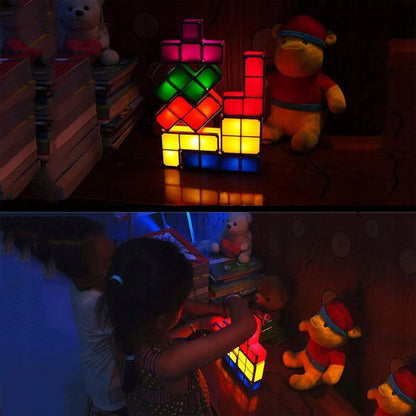 JUSTUP The Magic Block LED nočna lučka 7 elementov 7 barv TETRIS