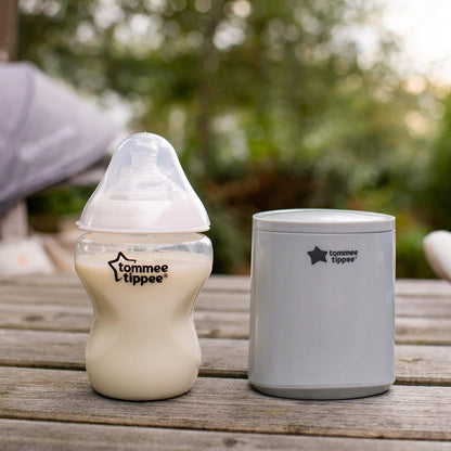 TOMMEE TIPPEE LetsGo podróżny podgrzewacz USB do mleka w butelce, szary, przenośny i kompaktowy