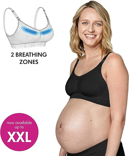 MEDELA KEEP COOL ULTRA biustonosz do karmienia bezszwowy L czarny, oddychający i wygodny dla kobiet w ciąży