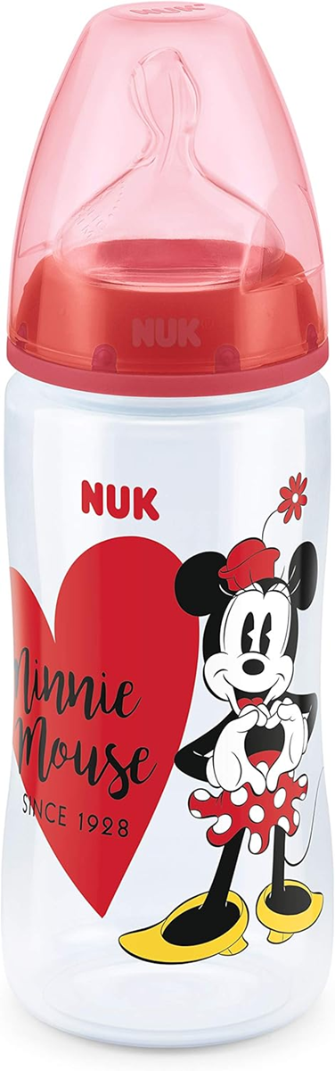 NUK First Choice+ Minnie biberón 300 ml 6-18 m tetina M de silicona