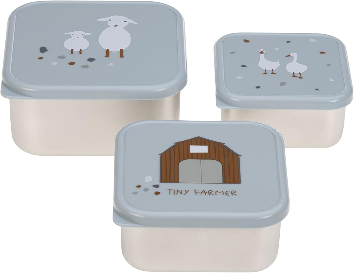 LASSIG Snackbox set de cajas de acero para snacks x3