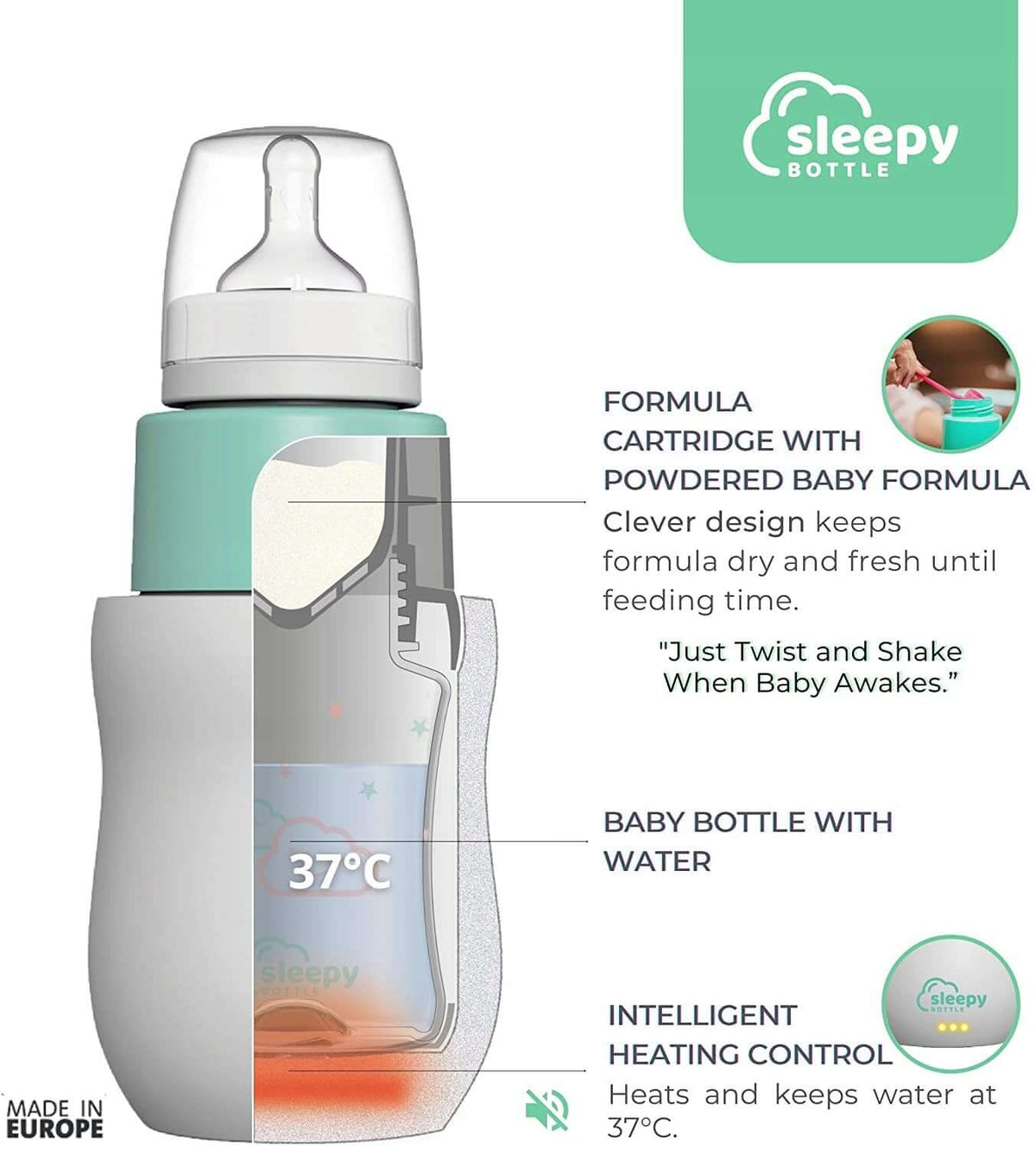 SLEEPY BOTTLE Starterset Flaschenwärmer mit Flasche1 – Produktfoto 4