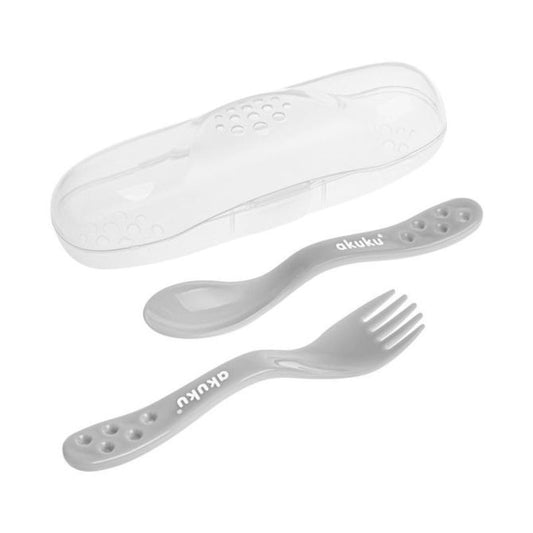 AKUKU set de cubiertos en estuche cuchara y tenedor