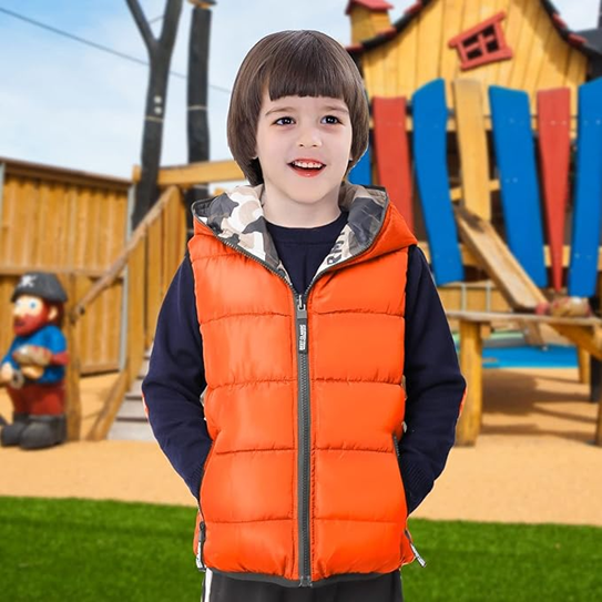 JIAMY obojestranski prešiti brezrokavnik s kapuco 100-110