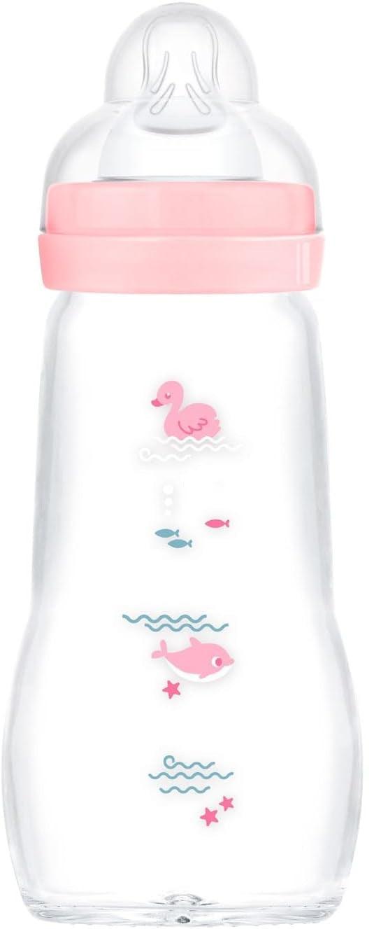 MAM Feel Good üveg cumisüveg 260 ml, 2-es méretű közepes átfolyású cumifej 2 hó+ KACSÁK