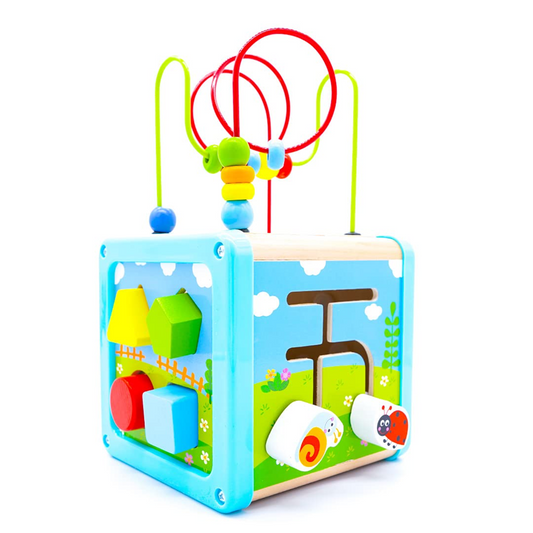LOTTI & WILL Play Cube многофункционален дървен куб за игра 18 м+