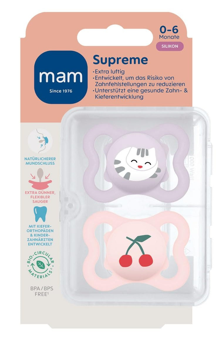 MAM Supreme silikonska duda za pomirjanje 0-6 m x2