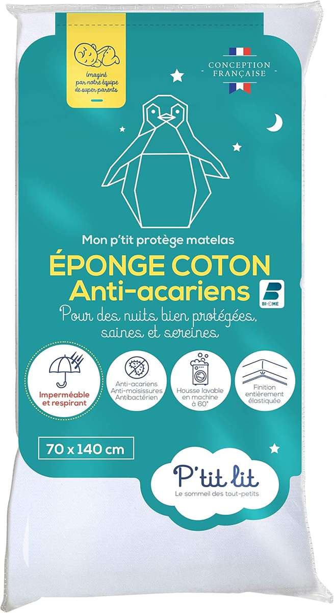 P'TIT LIT αδιάβροχο προστατευτικό στρώματος 70 x 140 κατά των ακάρεων