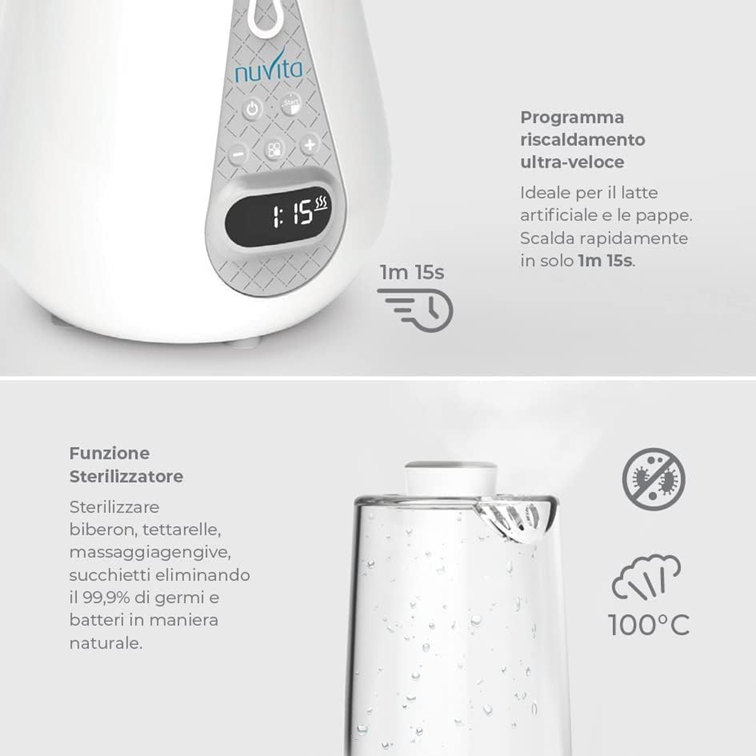 NUVITA calientabiberones esterilizador descongelador 4 en 1
