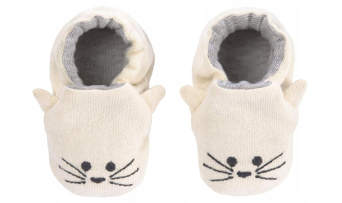 LASSIG Litle Chums Cat BUTY DLA NIEMOWLĄT z bawełny organicznej + worek, beżowe, 0-6 m