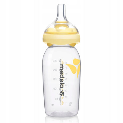 MEDELA butelka 250 ml + smoczek CALMA, żółta butelka dla dziecka 0+ BPA free
