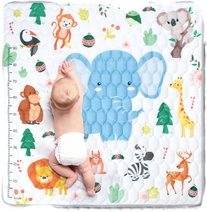 FUNSLAND alfombra de juegos para bebés con medidor de crecimiento 127x127 cm