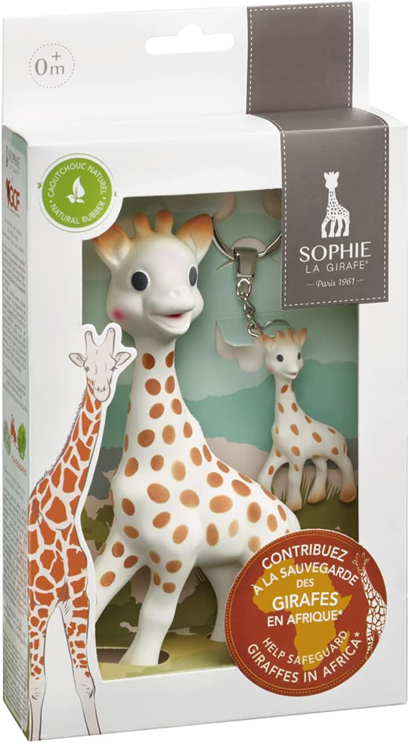 JIRAFA SOPHIE mordedor natural SO PURE 18CM + llavero