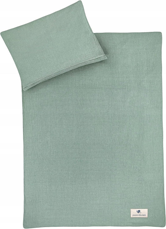 JULIUS ZOLLNER completo biancheria da letto MUSSOLA 2 pezzi 100x135 40x60