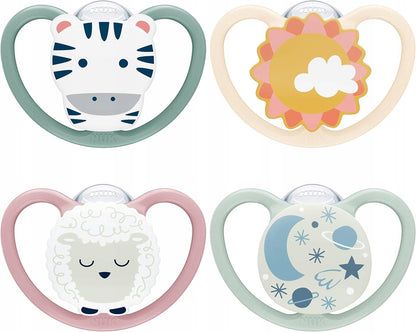 NUK Space chupete calmante de silicona para bebés 18-36 meses x4 Day&Night