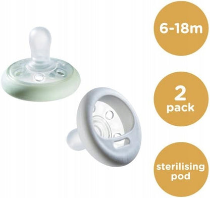 TOMMEE TIPPEE kiefergerechter Schnuller x2 6-18 Monate NACHTLEUCHTEND