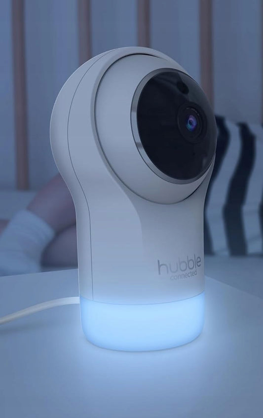 HUBBLE Nursery Pal Glow NIANIA ELEKTRONICZNA kamera Smart HD, biała kamera monitorująca z lampką nocną