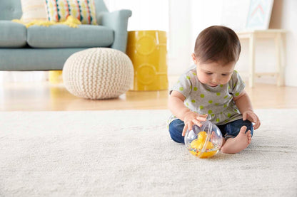 FISHER-PRICE DVH21 kula z kaczuszką do raczkowania 10 cm, sensoryczna zabawka 3 m+ dla niemowląt