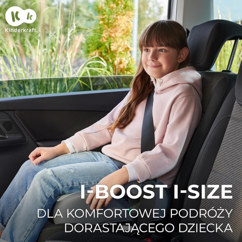Kinderkraft I Boost grafika dziecka w samochodzie