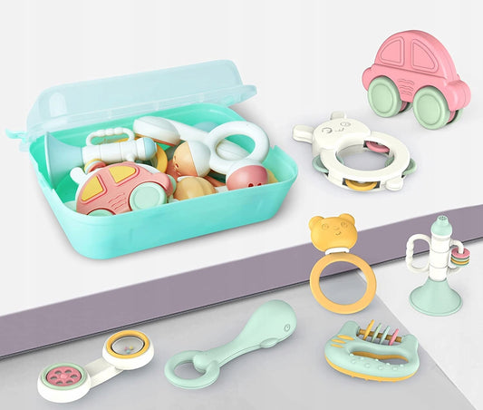 TOYABI Baby Rattles комплект дрънкалки 10 броя + кутия за съхранение