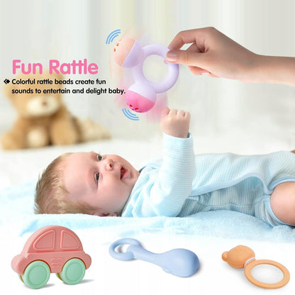 TOYABI Baby Rattles komplet ropotuljic, 10 kosov + škatla za shranjevanje