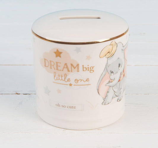 WIDDOP & Co Disney Salvadanaio in ceramica Elefante Dumbo 8,5 x 8,5 cm
