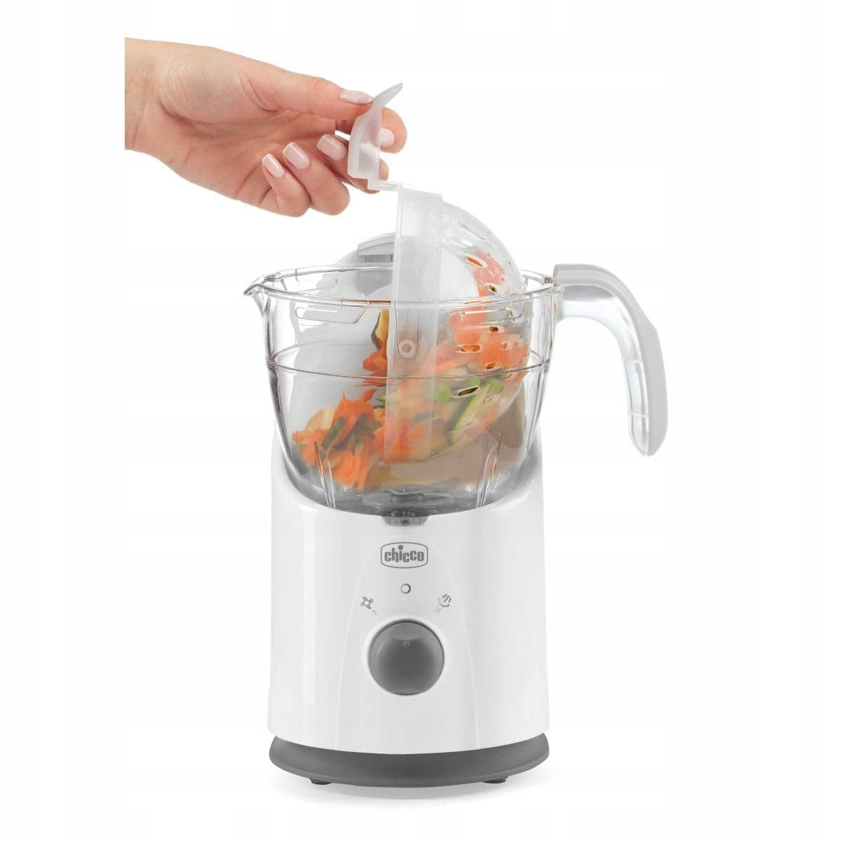 CHICCO Easy Meal 4w1 robot kuchenny 1550 ml biały, do gotowania, miksowania i szatkowania, BPA free