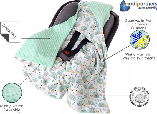 MEDIPARTNERS coperta avvolgente per seggiolino auto MINKY