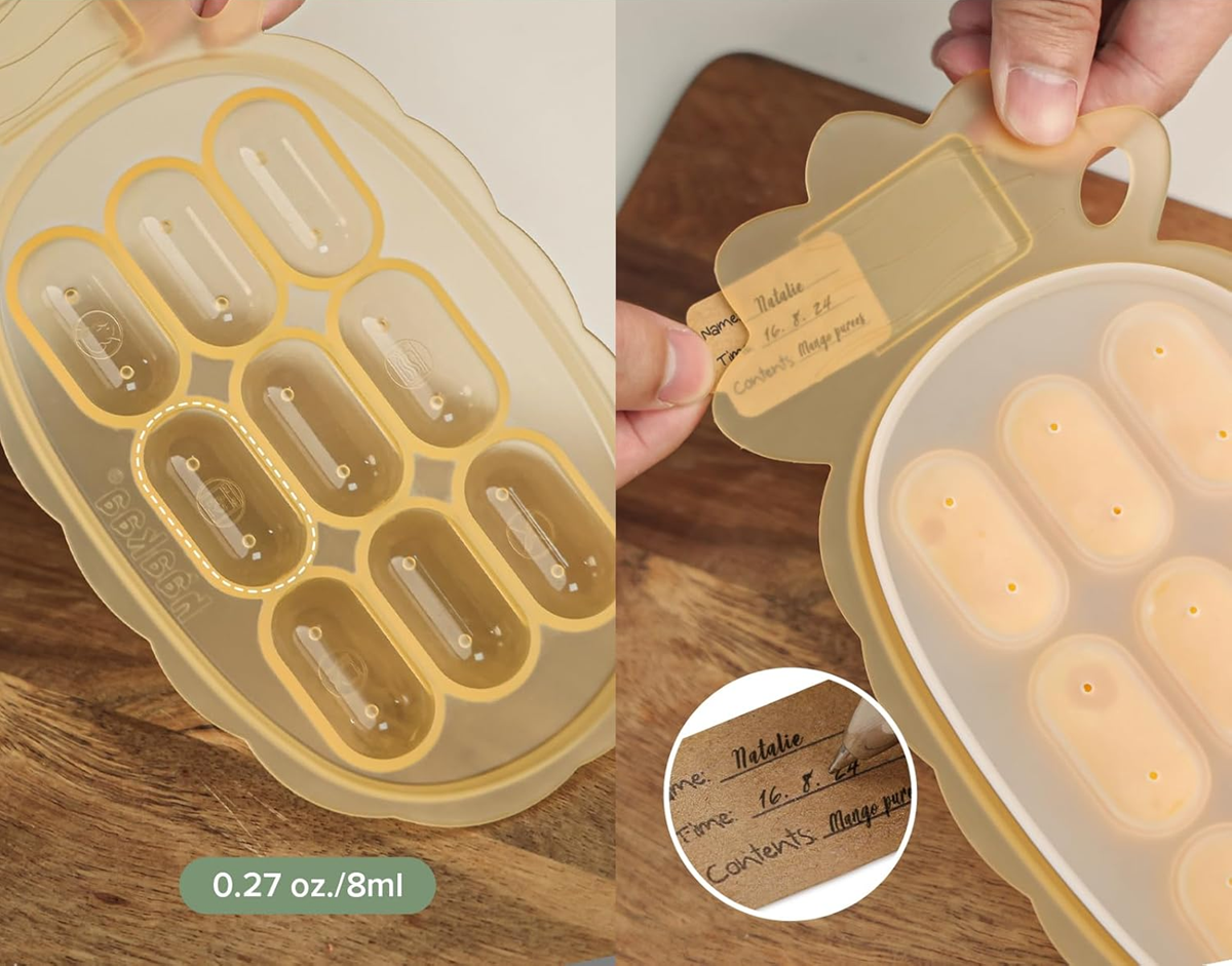 HAAKAA Silikon-Tiefkühlschale für Babynahrung + Deckel