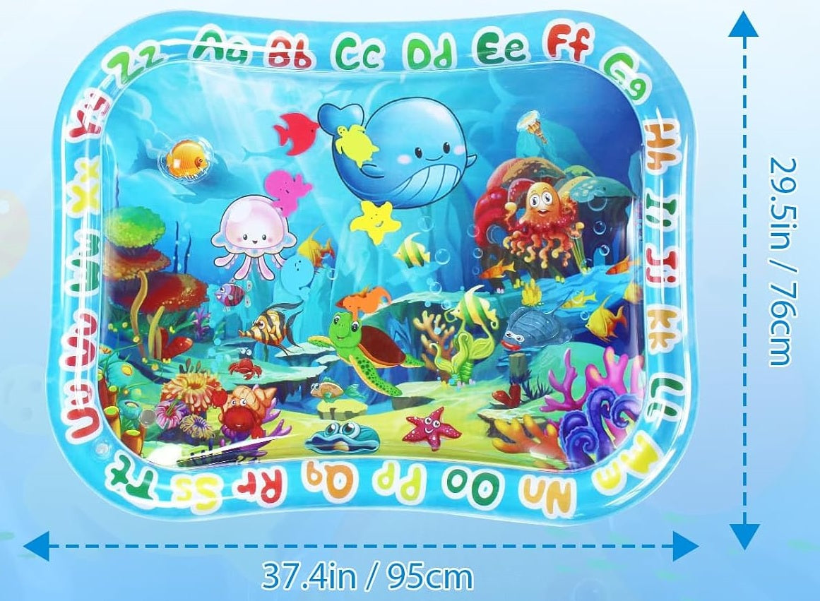 GARNHLOB mata wodna do zabawy na brzuszku 75 x 95 cm STWORZENIA MORSKIE, mata z motywem oceanu