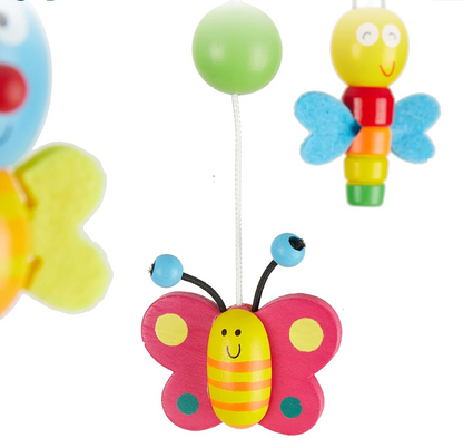 BIECO móvil para cuna de madera Flores e Insectos carrusel 26 x 39 cm