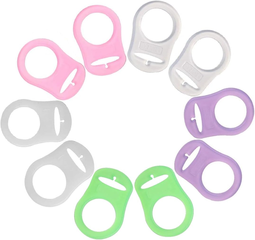 TADIPRI Silikon-Clips für Schnullerketten, 10 Stück