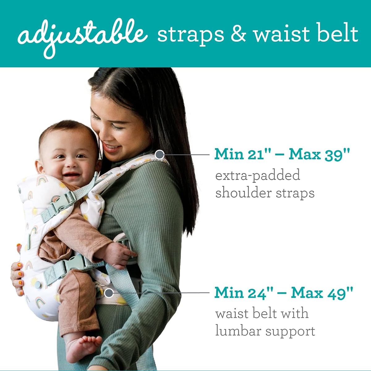 INFANTINO Portabebés ergonómico Flip 4en1 3-14,5kg portátil
