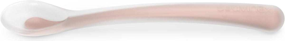 SUAVINEX Selection prilagodljiva silikonska žlička 16 cm 4 m+ rožnata