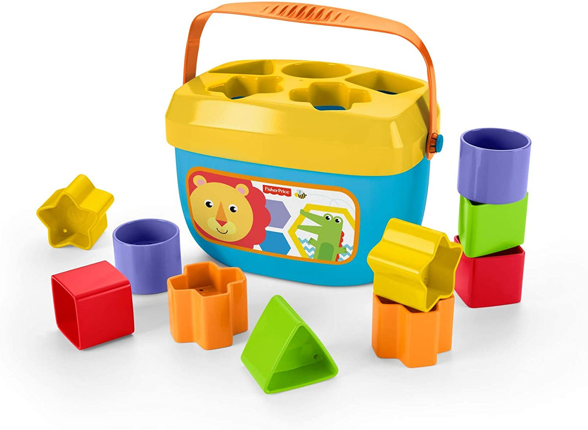 FISHER-PRICE sorter Pierwsze klocki 10klocków 6m+ kolorowy sorter z 10 klockami do układania i przenoszenia
