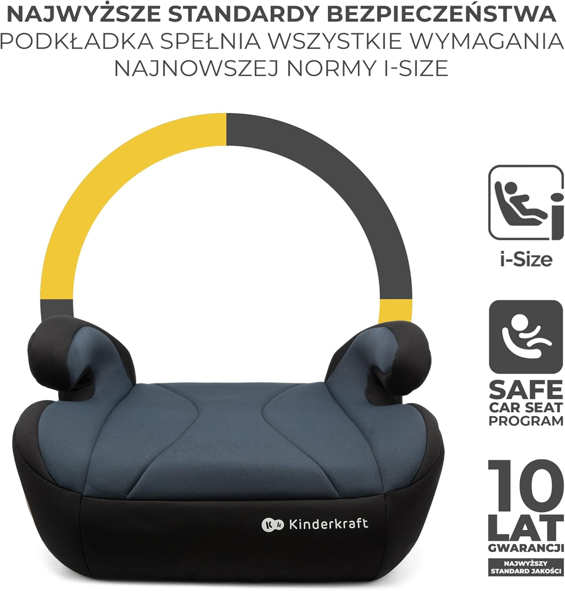 Kinderkraft I Boost grafika siedziska i informacji producenta