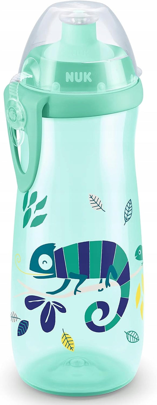 NUK Sports Cup BUTELKA 24 m+ ustnik push-pull 450 ml EFEKT KAMELEONA, zielona butelka dla dzieci z ustnikiem