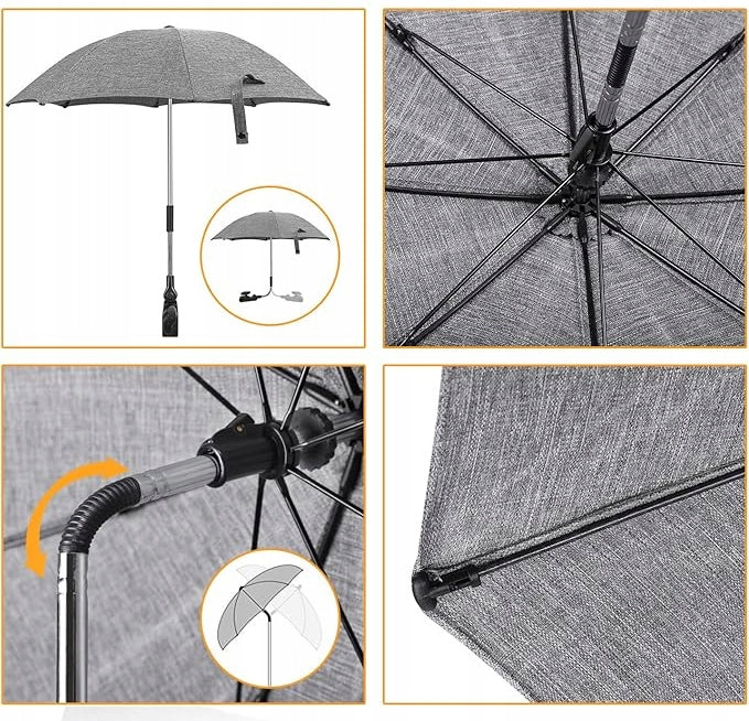 ZJ RIGHT zaščitni senčnik za voziček, premer 62 cm, UV-zaščita, vodoodporen