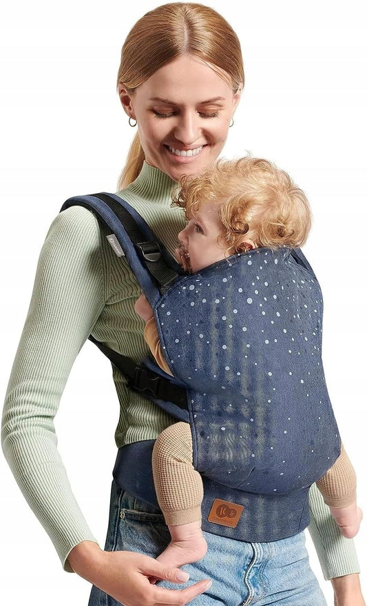 KINDERKRAFT NINO CONFETTI nosidełko ergonomiczne granatowe dla dziecka od 3 msc do 20 kg