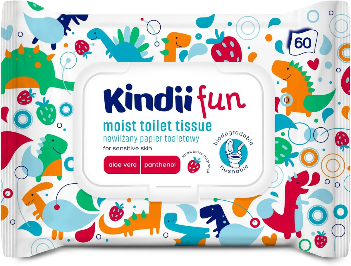 KINDII Fun υγρό απορροφητικό χαρτί υγείας ξεπλένεται x60