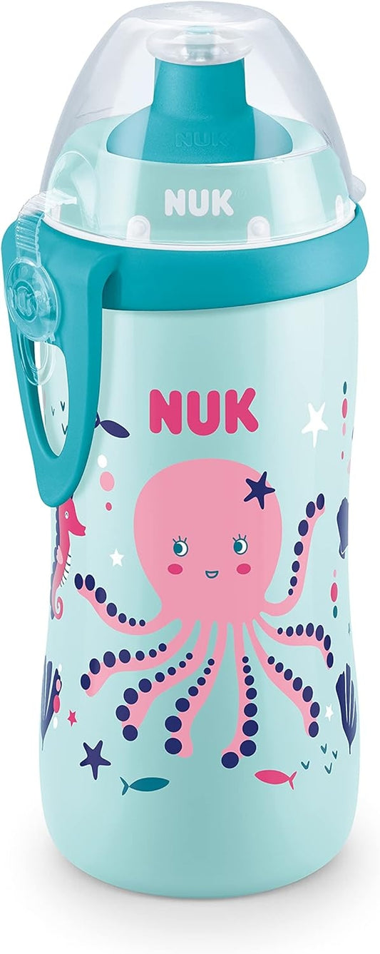 NUK Junior Cup FĽAŠA 18 m+ náustok push-pull 300 ml CHAMELEÓN EFEKT