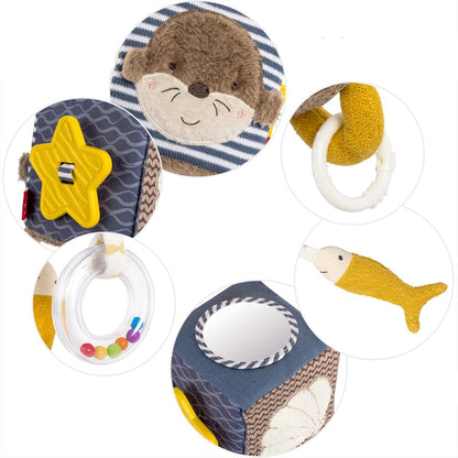 FEHN Plüsch-Kinderwagenkette, Kinderwagenanhänger, Kinderbett-Anhänger, Autositz-Anhänger 10 x 10 cm OTTER THEO