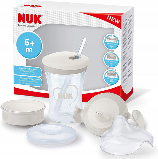 NUK Trinklernset Becher + 3 Aufsätze