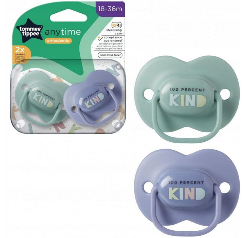TOMMEE TIPPEE AnyTime dude za pomirjanje x2 18-36msc ORTODONTSKE