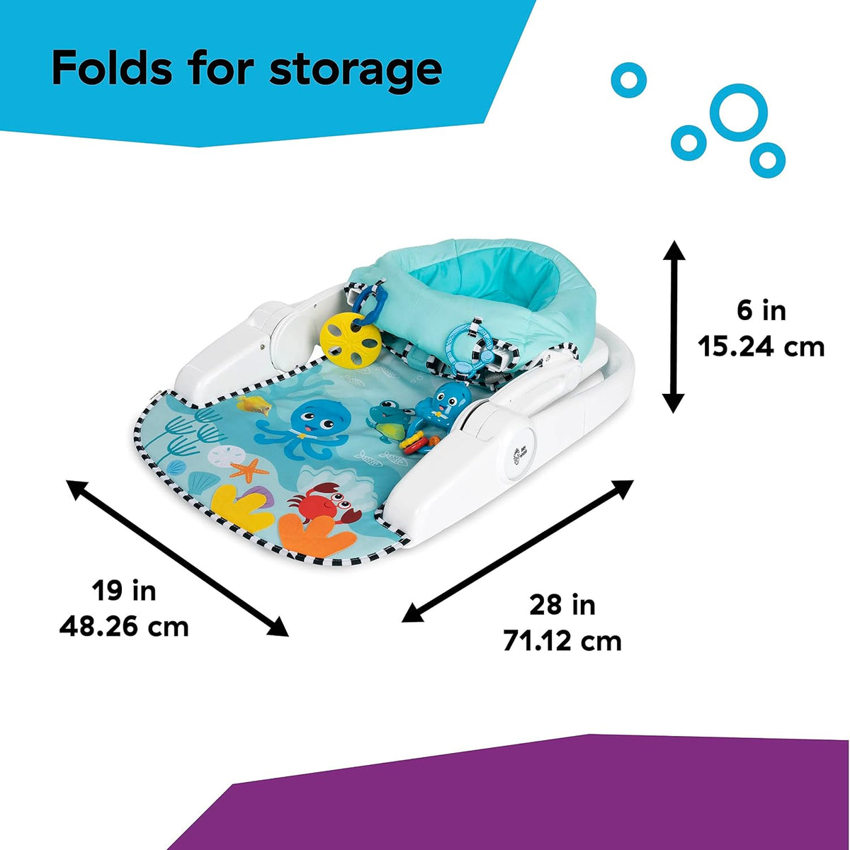 Baby Einstein Sea of Support sedež 2v1 z odstranljivo mizico 4m+