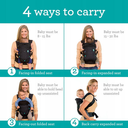 INFANTINO FLIP 4w1 nosidełko ergonomiczne 3,5 - 14,5 kg, 4 sposoby noszenia dla dziecka