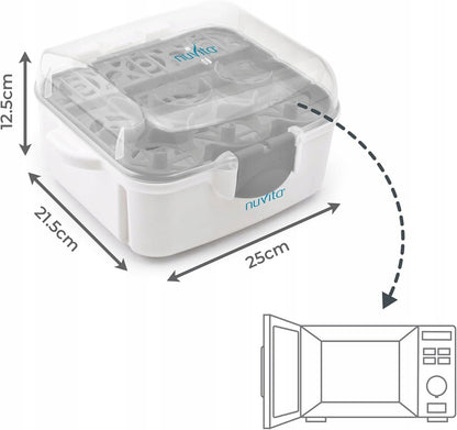 NUVITA 1085 esterilizador de microondas para 3 biberones y accesorios